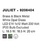 Downlight - NV 9206404 Stropní svítidlo JULIET mosaz a černý kov bílé opálové sklo E14 1x12W IP20 bez žárovky - NOVA LUCE - foto 5