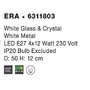 Kruhová - NV 6311803 Stropní svítidlo ERA bílé sklo a křišťál chromovaný kov E27 3x12W - NOVA LUCE - foto 5