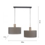 Vícečetná - LD 15113-15 LINEN Závěsné svítidlo, tkanina, šedá, E27, dřevo, 2-ramenné - LEUCHTEN DIREKT / JUST LIGHT - foto 5