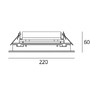 Zapuštěná - AR T42020WFLW00 Ego 220 Flat sklo downlight čtverec 38° 3000K - ARTEMIDE - foto 5