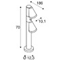 Sloupková - LA 1008015 T-TUBE 70 POLE venkovní stojací svítidlo, GU10, dvojité, senzor, IP44, max. 10 W, černé - BIG WHITE (SLV) - foto 5