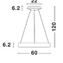 Kruhová - NV 9453455 Závěsné svítidlo RANDO THIN broušený kávově hnědý hliník a akryl LED 50W 230V 3000K IP20 stmívatelné - NOVA LUCE - foto 5