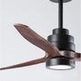 Ventilátory - NV 5231401 Stropní ventilátor se světlem SABAL tělo z oceli matná černá a sklo 3ABS dřevěné listy 12W 3000K - NOVA LUCE - foto 5