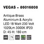 Kruhová - NV 86016808 Závěsné svítidlo VEGAS antický mosazný hliník a akryl LED 18W 3000K IP20 - NOVA LUCE - foto 5