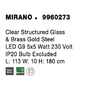 Koule - NV 9960273 Závěsné svítidlo MIRANO čiré strukturované sklo a mosaz zlatá G9 5x5W 230V IP20 bez žárovky - NOVA LUCE - foto 5