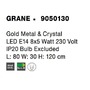 Dekorativní - NV 9050130 Závěsné svítidlo GRANE zlatý kov a křišťál E14 8x5W 230V IP20 bez žárovky - NOVA LUCE - foto 5