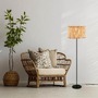 Stojací lampy - BRI 1854014 Borra stojanová lampa, stínidlo ze slámy, nožní vypínač, přírodní - BRILONER - foto 5