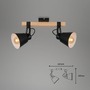 Bodová - BRILO 2406-025 Bodové svítidlo 40 cm 2x E27 40W černá - BRILO - foto 5