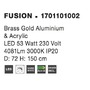 Dekorativní - NV 1701101002 Závěsné svítidlo FUSION zlatý mosazný hliník a akryl LED 53W 230V 3000K IP20 - NOVA LUCE - foto 5