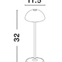 Na baterie - NV 9281381 Venkovní stolní lampa ROSE černý hliník a akryl LED 1W 3000K 5V DC IP54 vypínač na těle / USB kabel - NOVA LUCE - foto 5