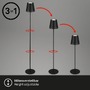 Stojací lampy - BRILO 1438015 LED nabíjecí stojací svítidlo 130 cm 3,5 W 400lm černá - BRILO - foto 5