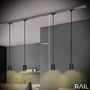 Lištové Briloner 230V - BRILO 8006015 LED závěsné svítidlo GU10 lištový systém 230V – vysokonapěťový, moderní 145 cm, černé - BRILO - foto 5