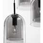 Vícečetná - NV 9236710 Závěsné svítidlo VELOR dvouvrstvé kouřové sklo černý kabel černá kovová základna E27 3x12W 230V IP20 bez žárovky - NOVA LUCE - foto 5