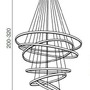 Kruhová - AZZ AZ2990 LED Závěsné svítidlo Azzardo Wheel 6 Long Dimm chrome AZ2990 140W 8400lm 3000K IP20 85cm stmívatelné chromové - AZZARDO - foto 5