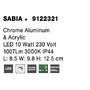 Dekorativní - NV 9122321 Nástěnné svítidlo SABIA chrom hliník a akryl LED 10W 220-240V 3000K IP44 - NOVA LUCE - foto 5