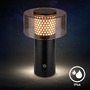 Stolní lampy dekorační - BRILO 7669015 Gila stolní lampa - 2,6W, 200lm, bezdrátová, LED, IP44, dotykový vypínač, stmívatelná, černá/zlatá - BRILO - foto 5