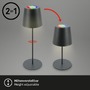 Stolní lampy dekorační - BRILO 7507015 Kiki stolní lampička bezdrátová, dotykový vypínač, pestrobarevné RGB+W světlo, nastavitelná výška, antracit - BRILO - foto 5