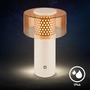 Stolní lampy dekorační - BRILO 7669014 Gila stolní lampa - 2,6W, 200lm, bezdrátová, LED, IP44, dotykový vypínač, stmívatelná, kávová/světlešedá - BRILO - foto 5