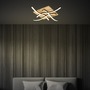 Hranatá - BRI 3816014 Vinka LED stropní svítidlo, tvar vlny, dekor dřeva, teple bílé světlo, černá/dřevo, 47,5x47,5cm - BRILONER - foto 5