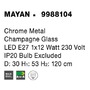 Koule - NV 9988104 Závěsné svítidlo MAYAN chromovaný kov šampaň sklo E27 1x12W 230V IP20 bez žárovky - NOVA LUCE - foto 5