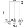 Podélná - NV 9731216 Závěsné svítidlo MOND saténový zlatý kov čiré sklo E14 3x5W 230V IP20 bez žárovky - NOVA LUCE - foto 5
