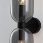 Dekorativní - NV 9241110 Nástěnné svítidlo PALMER kouřové sklo černá kovová základna E14 2x5W 230V IP20 bez žárovky - NOVA LUCE - foto 5