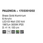 Vícečetná - NV 1703301202 Závěsné svítidlo PALENCIA saténový zlatý hliník a akryl LED 53W 230V 3000K IP20 - NOVA LUCE - foto 5