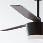 Ventilátory - NV 5260251 Stropní ventilátor se světlem MONSOON tělo z oceli matná černá a sklo 3ABS dřevěné listy LED 18W 3000K - NOVA LUCE - foto 5