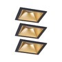 Koupelnová - P 93129 LED vestavné svítidlo 3-krokové-stmívatelné Cole Coin základní sada IP44 hranaté 88x88mm Coin 3x6W 230V stmívatelné 2700K černá/zlatá mat - PAULMANN - foto 5