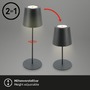 Stolní lampy dekorační - BRILO 7508015 BRILONER Kiki stolní lampička bezdrátová, dotykový vypínač, nastavitelná výška, stmívatelné, nabíjecí, antracit 7508015 - foto 5