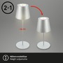 Stolní lampy dekorační - BRILO 7508014 Kiki stolní lampička bezdrátová, dotykový vypínač, nastavitelná výška, stmívatelné, nabíjecí, matný chrom - BRILO - foto 5