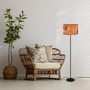 Stojací lampy - BRI 1853014 Mata stojanová lampa, dekor s lístky, nožní vypínač, kávová barva - BRILONER - foto 5
