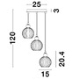 Vícečetná - NV 9190882 Závěsné svítidlo ODELL chromovaný hliník opálové sklo E14 3x5W 230V IP20 bez žárovky - NOVA LUCE - foto 5