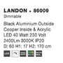 Polokoule - NV 86009 Závěsné svítidlo LANDON černý hliník zvenku měď uvnitř a akryl LED 40W 3000K IP20 stmívatelné - NOVA LUCE - foto 5