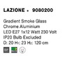 Dekorativní - NV 9080200 Závěsné svítidlo LAZIONE kouřové sklo s přechodem chromovaný hliník E27 1x12W 230V IP20 bez žárovky - NOVA LUCE - foto 5