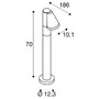 Sloupková - LA 1008016 T-TUBE 70 POLE venkovní stojací svítidlo, GU10, jednoduché, IP65, max. 10 W, černé - BIG WHITE (SLV) - foto 5