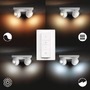 SmartHome Paul Neuhaus - PH 50474/31/P6 Hue White Ambiance Bodové svítidlo Philips Buckram BT 50474/31/P6 LED GU10 4x5W 4x350lm 2200-6500K 230V, bílé s dálkovým ovladačem a Bluetooth - PHILIPS HUE (915005918801) - foto 5