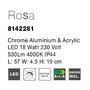 K zrcadlu - NV 8142281 Nástěnné svítidlo nad zrcadlo ROSA chromovaný hliník a akryl LED 18W 230V 4000K IP44 - NOVA LUCE - foto 5
