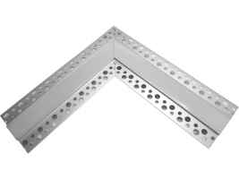 Úchyty, spojky, závěsný materiál - Rohová spojka pro profil RECESSED 5 s mléčným difuzorem, stříbrná, LP305-COR-MLK