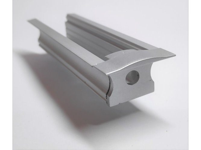 Difuzory a koncovky - Koncovka pro profil RECESSED 2 s otvorem, stříbrná - foto 1