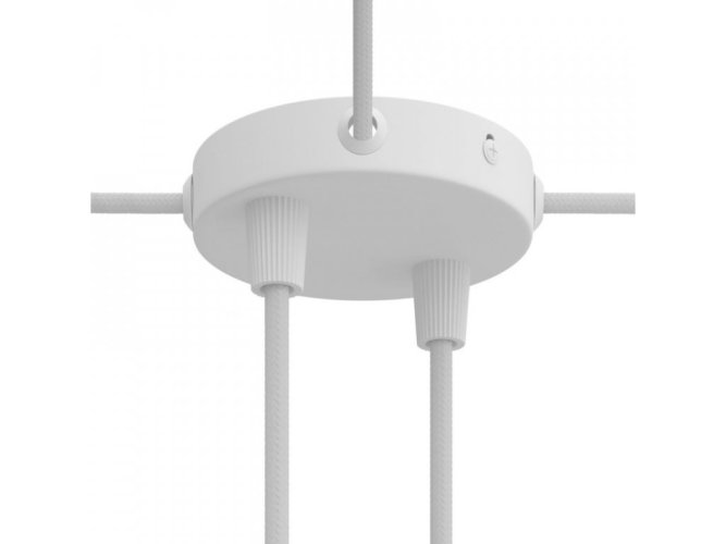 Baldachýny, montury - Malý válcový kovový stropní baldachýn se 2 středovými a 4 bočními otvory v sadě - foto 1