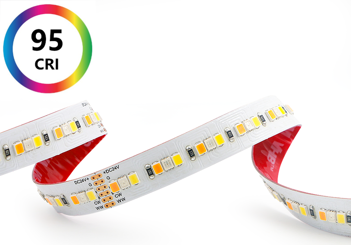 Barevné LED pásky - RGB, RGBW, RGB+CCT - RGB+CCT pásek 34W/m, PROFI, 216LED, 2835, RGB +1800/6500K, CRI>95, 5let záruka - foto 1