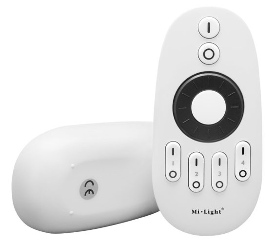 2,4Ghz Ovladače (CCT, stmívače) - 4 zónový ovladač pro Jednobarevné a CCT pásky ,2.4GHz RF, FUT006 Mi-Light - foto 1