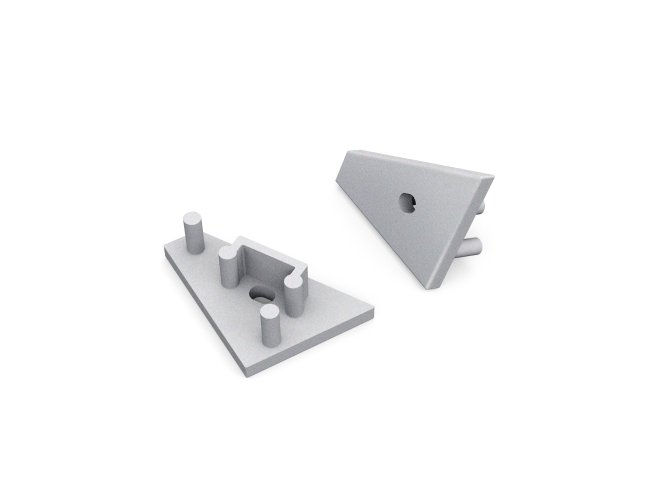 Difuzory a koncovky - Koncovka profilu CORNER10 stříbrná s otvorem, 83980040 - foto 1