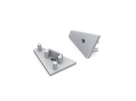 Difuzory a koncovky - Koncovka profilu CORNER10 stříbrná s otvorem, 83980040