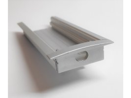 Difuzory a koncovky - Koncovka pro profil RECESSED 3 s otvorem, stříbrná