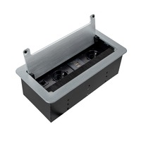 Nábytkové zásuvky - Vestavná nábytková zásuvka INBOX stříbrný, 2x230V, 2xUSB typ A+C, 1x RJ45, 1x HDMI, 3m, INBOX-SR-FR-3,0-02