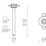 Bodová - RED R14350 LUMIS 31 DIMM zápustná černá 230V LED 10W 38° 3000K - RED - DESIGN RENDL - foto 6