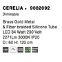 Kruhová - NV 9082092 Závěsné svítidlo CERELIA mosazný zlatý kov a silikonová trubice LED 34W 230V 3000K IP20 stmívatelné - NOVA LUCE - foto 6