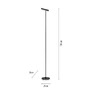 Stojací lampy - PN 405-18 Stojací lampa PURE-TUTUA LED 6W 3000K Ra90 660lm černá stmívatelná - PAUL NEUHAUS - foto 6